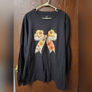 NWOT George long sleeve shirt.  Flower Bow Ribbon.